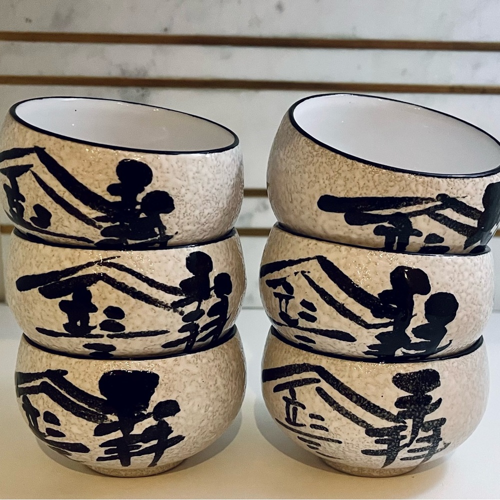 Ceramic teacup set of 6 made in Japan